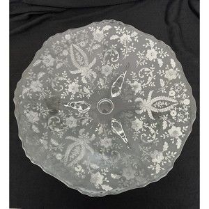 EUC Vintage New Martinsville / Viking Glass 3 toed 10" Prelude Etched Plate